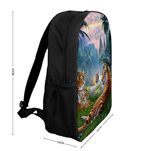 Mochila escolar unisex tigre 3D juvenil con compartimento para libros 2