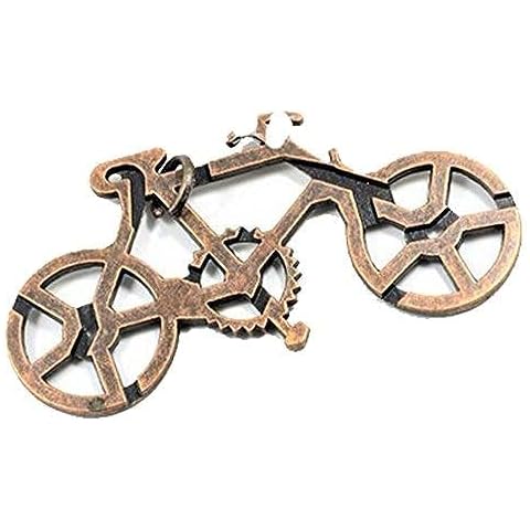 SHUYUE Bicycle Metal Puzzle Lock IQ Test Mind Game Toys Brain Teaser Metal Puzzles Magic Trick Toy Metal IQ Puzzle for Kids and Adults Cover