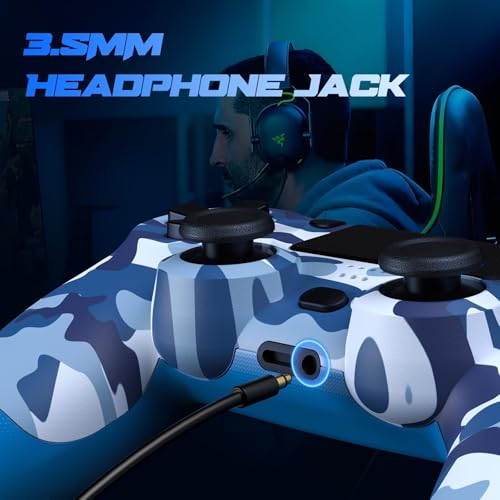 2 pack controller for ps4 controller wireless game controller with dual vibrationmotion sensorscreenshot35mm audio jack with 2 usb cable
