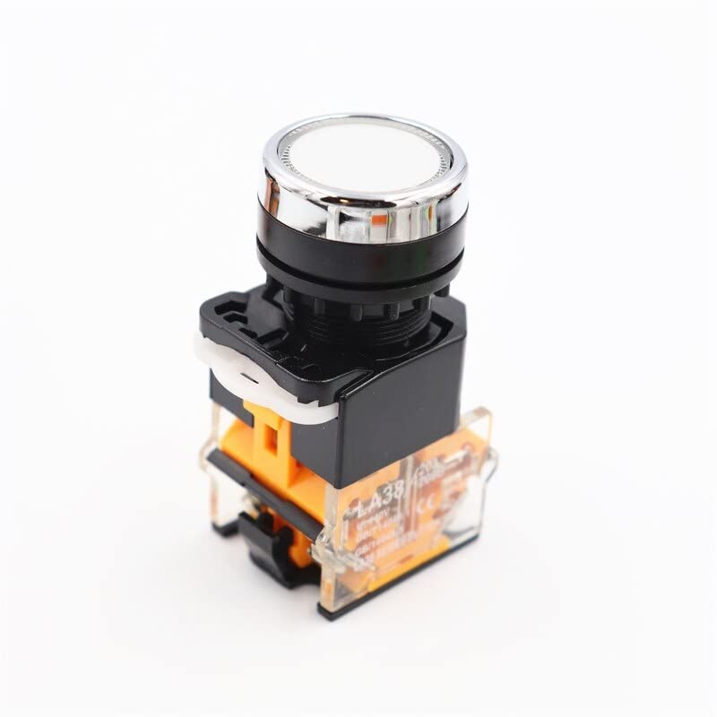 Commutateur interrupteur LAY38-11BN auto-réinitialisation 22mm blanc