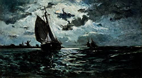 Lienzo cuadro de Paul Gauguin velero bajo la luna con alta definición para coleccionistas