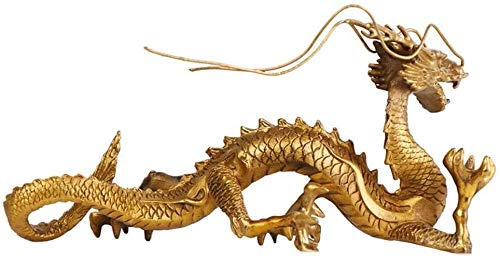 Cinco Patas Zodíaco Dragón de latón Puro Feng Shui Chino Decoración Estatuilla Estatuas Escultura de Riqueza y Buena Suerte para el hogar y la Oficina 1106