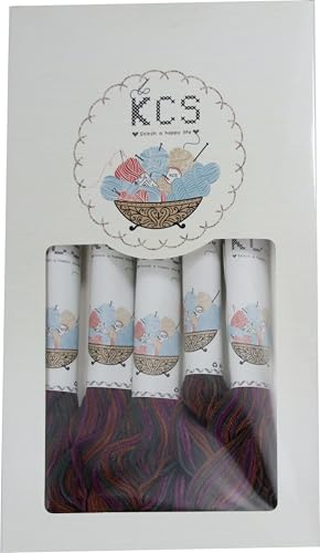 Image of KCS Big skeins of 25 Meters Size 25 Color Variegated Cross Stitch Stranded Threads,6 skeins,4522