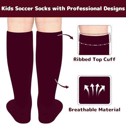 Image of Olreco 1 Pack Toddler Kids Youth Soccer Socks Girls Boys Baseball Socks Youth Knee High Softball Football Accessories Cotton