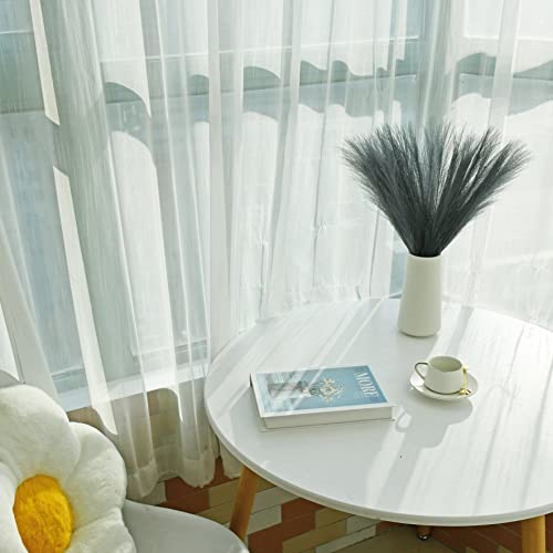 Mandy's 20Pcs Grey Silk Pampas Grass Artificial Flowers 18" For Home Kitchen Wedding Decorations Wedding Floral Arrangement （Vase Not Include） #TOP6