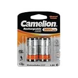  CAMELION Pack de 2 Piles Rechargeables 1,2V LR14/HR14 Ni-Mh accu 3500 mA