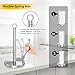 Paper Towel Holder Stainless Steel - One Hand Tear Paper Towel Dispenser Standing Weighted Base Non Slip, Spring Arm, Stainless Steel Paper Towel fits in Kitchen Bathroom Countertop (Silver)