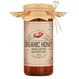Dabur Raw Organic Honey 500g | 100% Pure and Natural | NPOP Organic Certified | Raw , Unprocessed , Unpasteurized Honey | No Sugar Adulteration