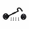 Renovators Supply Manufacturing Door Latch Lock 5 in. Wrought Iron Hook and Eye Latch for Door in Oil Rubbed Bronze Finish with Mounting Hardware Pack of 3 #3