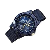 Military Watch,Men Analog Watches Army Filed Tactical Sport Wrist Watches Canvas Strap Calendar Date (Purple -3)