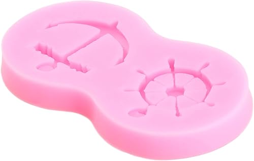Miniatura 4 de Mujiang Moldes de silicona para timón de ancla, soga salvavidas, molde de fondant, moldes de chocolate pirata para decoración de pasteles de azúcar,