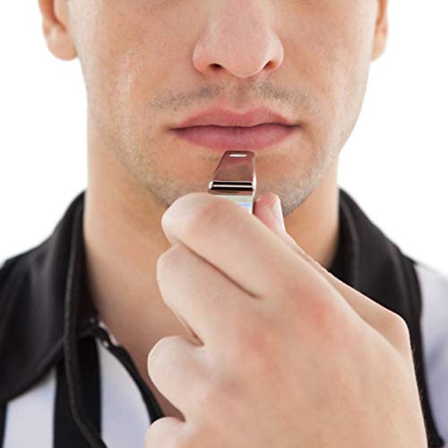 LIOOBO 5 peças de apitos de aço inoxidável para treinamento, apitos de metal com cordão para funcion