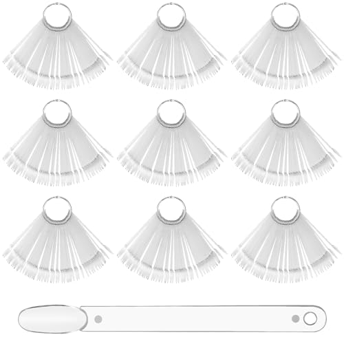 HEIYUET Lot de 450 faux ongles - Anneau d'affichage de vernis à ongles - Carte de couleur transparente - Présentoir à ongles - Présentation pour la pratique, le bricolage, le nail art