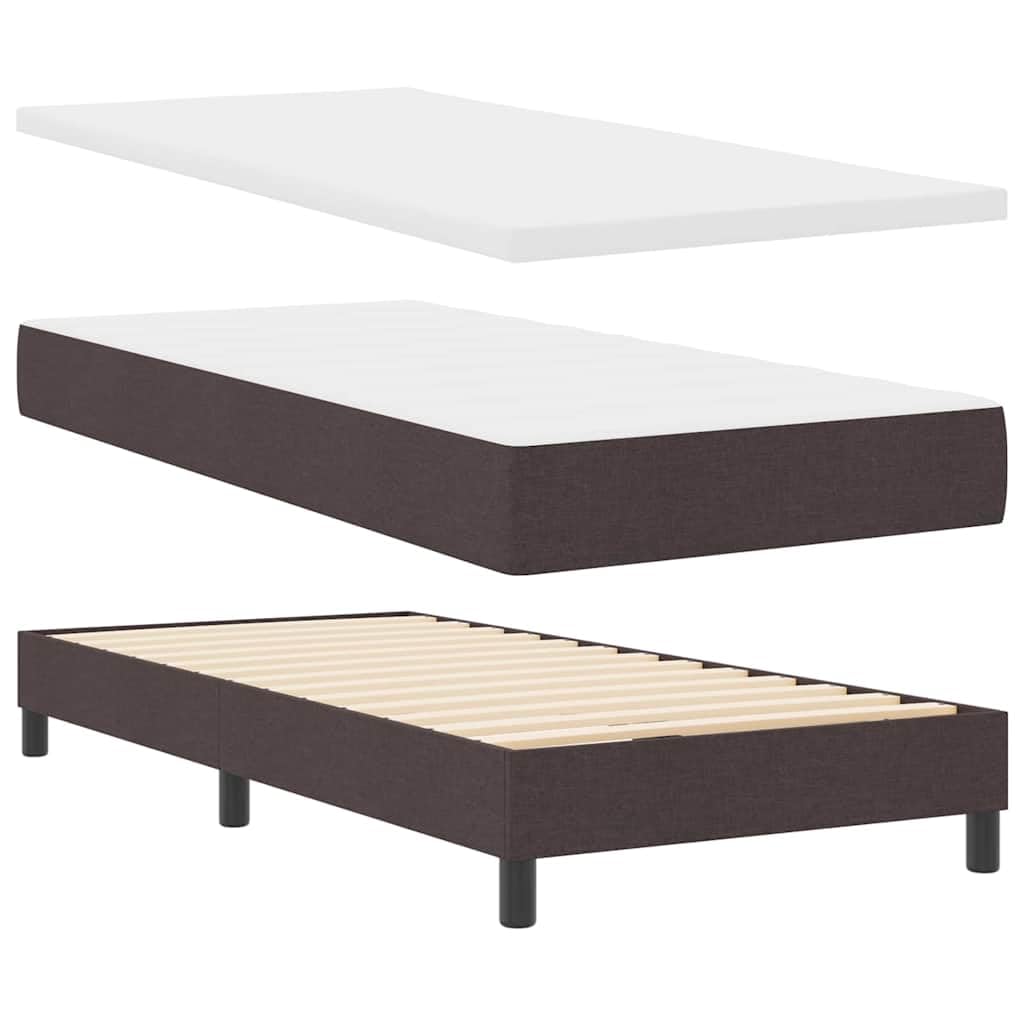 Poliester drewno sosnowe nowoczesne z zagłówkiem standard brązowy 200x80 cm
