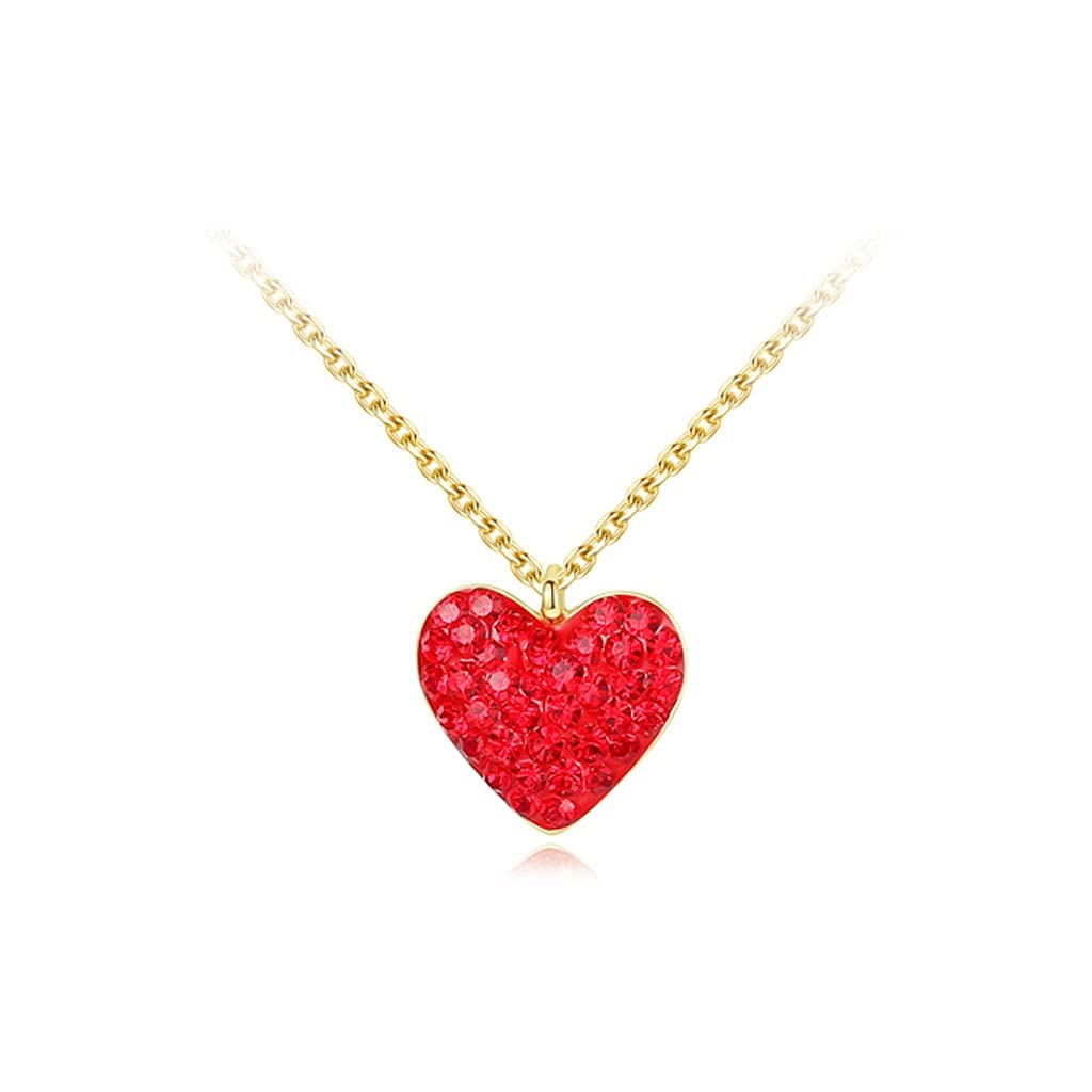 Collane Forma squisita a Forma di Cuore, Spumante, collane di Lusso Leggero per Le Donne, collane a Forma di Cuore, Lunghezza Totale 14.96in Collana da Donna