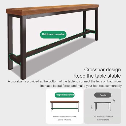 Mesa de bar de madera maciza duradera con acabado moderno y elegante 7