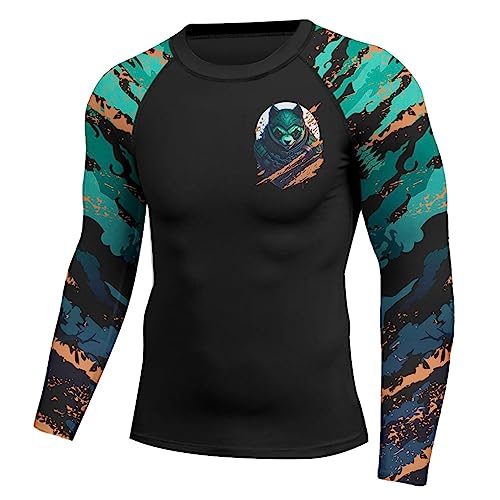Compression Shirt 4-Way Stretch Construction, Jiu Jitsu Rash Guard Men, BJJ MMA Rash Guard Gift On Birthday2