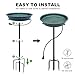 BIRD WISH Heated Bird Bath, Stable 5-Prong Metal Base Thermostat Control Weather Resistance All Seasons Available 75W Heated Bird Baths for Outdoors for Winter Garden Yard Patio Lawn, Spotted Green