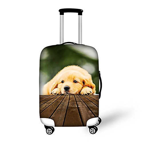 HUGS IDEA Cute Puppy Pet Dog Print Elastic Protective Covers for 18/20/22 Inch Luggage