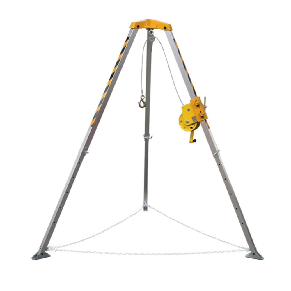 JKSVTF Emergency Rescue Tripod, Portable Deep Well Rescue Multifunction Aluminum Alloy Tripod, 1800lbs 30 Meters with Self-Locking Winch (1800lbs 30m)