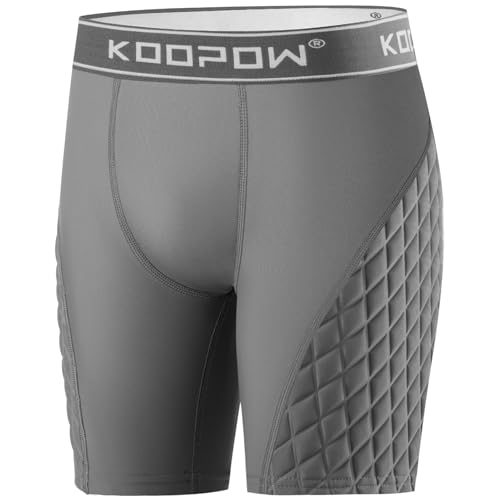 KOOPOW Men Adult Compression Padded Sliding Shorts Pants Baseball Slider with Cup Pocket, Protective...