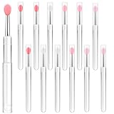 12 Pcs Lip Mask Applicator, Silicone Lip Brush with Caps Reusable Lip Balm Applicator Makeup Beauty Brushes for Lipstick Gloss Mask Oil (4 Colors)