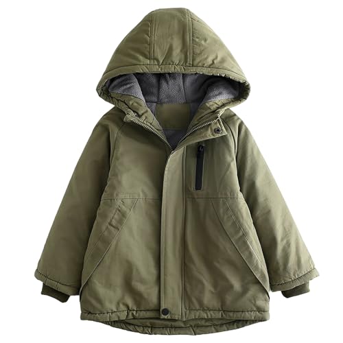 Boy Girls Windproof Padded Jacket Warm Fleece Thickened Hooded Jacket Toddler Kids Fall Winter Warm Clothes Girls Winter Coat - Main Image