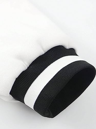 SHENHE Men's Slogan Graphic Button Down Varsity Jacket Baseball Bomber Jackets4