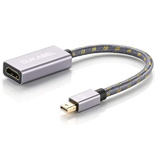 DUKABEL Mini DisplayPort to HDMI Adapter Converter, Aluminum Casing Thunderbolt to HDMI Adapter, Dongle-Style Mini dp to HDMI Cable Converter, Compatible for MacBook, Microsoft Surface, and More