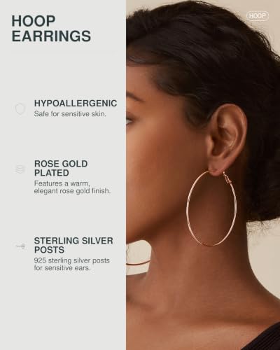 Image of PAVOI Gold Hoop Earrings for Women, 14K Gold Plated Paddle-Back Hoops