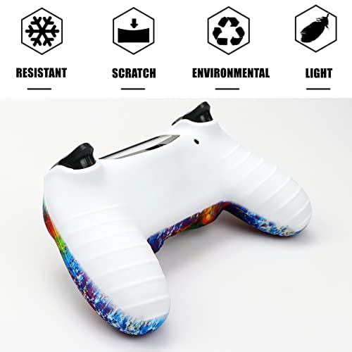 Image of Ps4 Skin, Anti-Slip Shell Cover Case with 10 Joystick Grips Silicone Cover Sticker for PlayStation 4 Controller