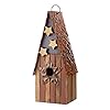Glitzhome Wooden Hanging Patriotic USA Distressed Garden Bird House for Outdoors 125 H