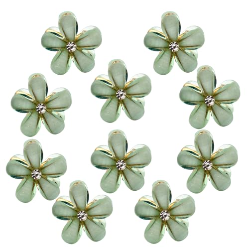 PAITOK Mini Hair Clips Flower Hair Clips Flower Clips Non-Slip Hair Clips for Girls Women for Photos Daily Party Wedding Hairstyle Accessories (10 Pieces Green)