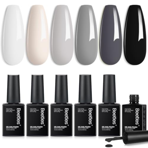 Beetles Grey Gel Polish Set, Soft Eclipse Collection, 6 Colors