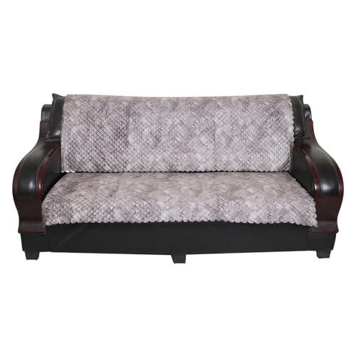 Image of 7 Seater Sofa Cover | Universal Non-Slip Fully Covered Protector for 3+2+2 Sofa Set | Durable Slipcover for Living Room Quilted Luxe (Mocha Brown)