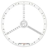 Circle Perfect Tools CPDS-104SF Small Degree Scale-Compass, Ruler, Protractor, Goniometer (Fractions)