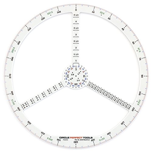 Circle Perfect Tools CPDS-104SF Small Degree Scale-Compass, Ruler, Protractor, Goniometer (Fractions)