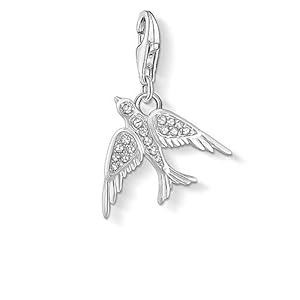 Zirkonia Schwalbe von Thomas Sabo, Karabiner Vogel aus 925 Silber | Schmuck-Beads-Charms