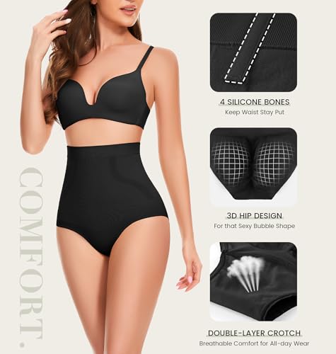 Tummy Control Underwear - High Waisted Body Shaper Panties Seamless Shapewear Compression Briefs for Women4