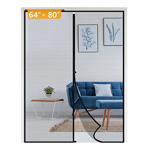 Yotache Magnetic Screen Door 64x80 for 66x81 openings