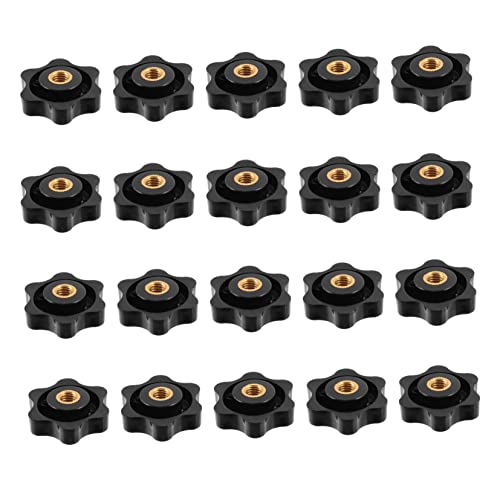 CIYODO 20 Pcs Knurled Star Screw Nuts Plum Handle Clamp Knobs for Machine Tool