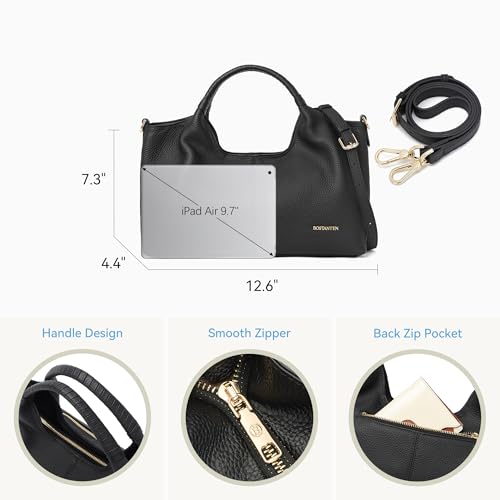 Image of BOSTANTEN Genuine Leather Purses for Women Designer Handbags Crossbody Shoulder Bags Top Handle Satchel with Adjustable Strap