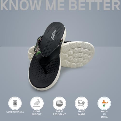 Image of KazarMax Women Slipper | Lightweight | Floral Print | Flip-Flop Daily Use | Casual wear | Thong Slippers