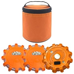 LED Road Flares Noodverlichting 3 STKS Batterij Aangedreven LED Flares Emergency Road met Magnetische Basis en Haak Waterdicht 9 Flash Modes Noodverlichting Auto Veiligheid Baken Licht voor Truck Boot