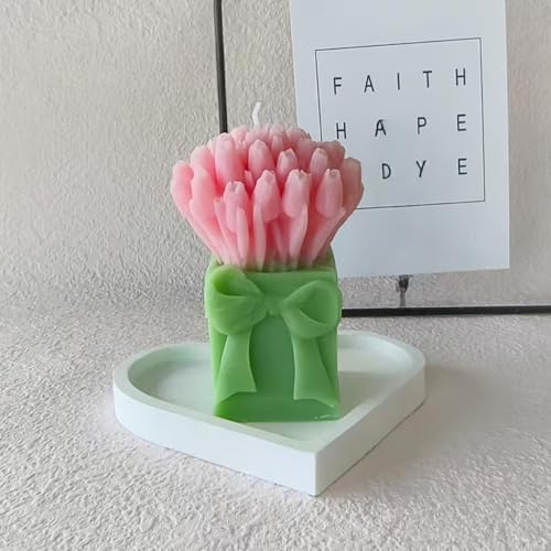 Image of Exquisite Tulip - Shaped Scented Candle: Hand - Poured, Premium Wax, Soothing Fragrance, Ideal Gift for Special Occasions, Enhances Home Aesthetic