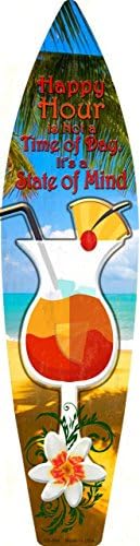 Happy Hour Metal Novelty Surfboard Sign SB-046 image 2