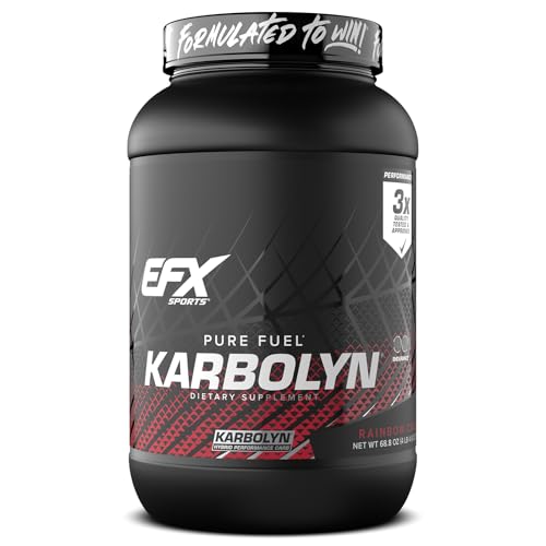 EFX Sports Karbolyn Fuel | Fast-Absorbing Carbohydrate Powder | Carb Load Sustained Energy Quick Recovery | Stimulant Free | 35 Servings (Rainbow Candy)