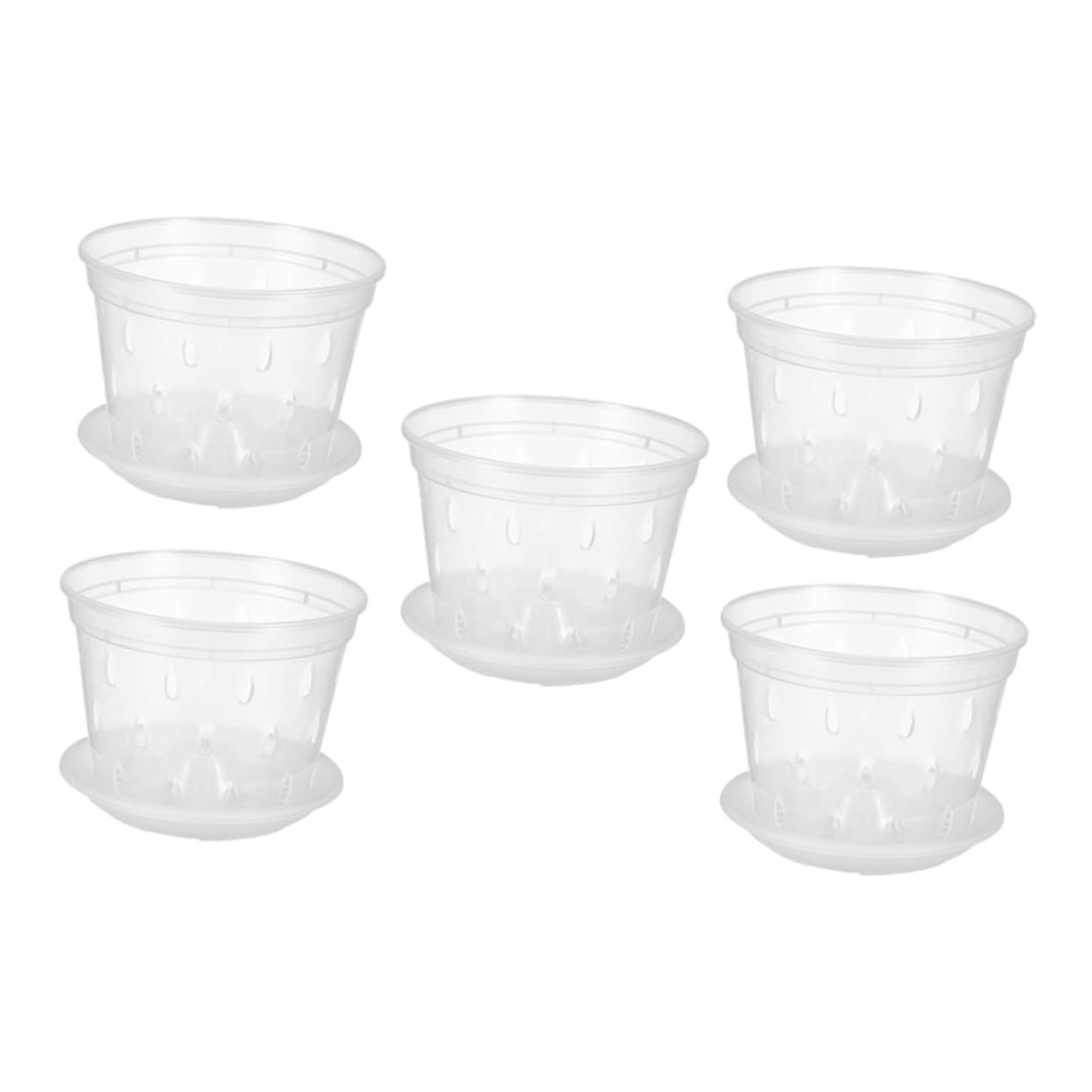 POPETPOP 15ensembles Pots à Orchidées Transparente avec Saucisses Plastique Pots Respirants à Drainage pour Plantes Orchidées Et