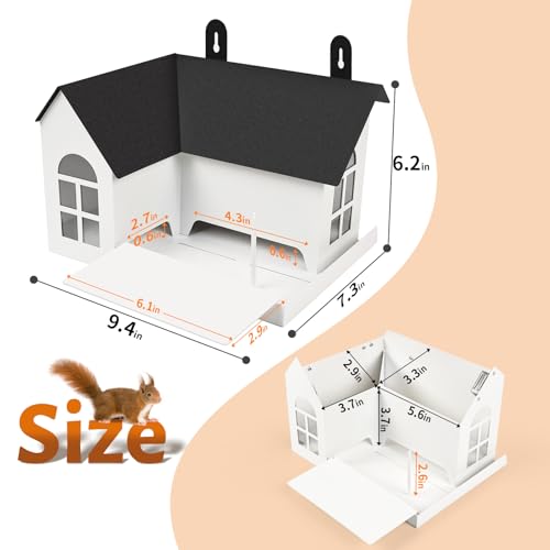 TreeGun Squirrel Feeder for Hanging Outside Tree，Mini Chipmunk Outdoors Squirrel Picnic Bench Feeders Table，Funny Metal House Boxes，Stronger Than Wooden Structure - Thumbnail 2