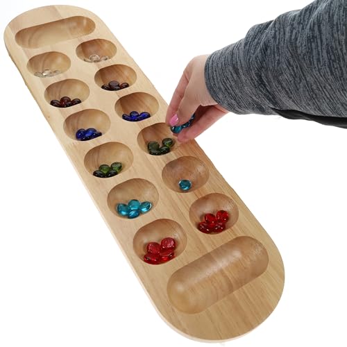 Classic Mancala juego de mesa de madera 22 pulg miniatura 3